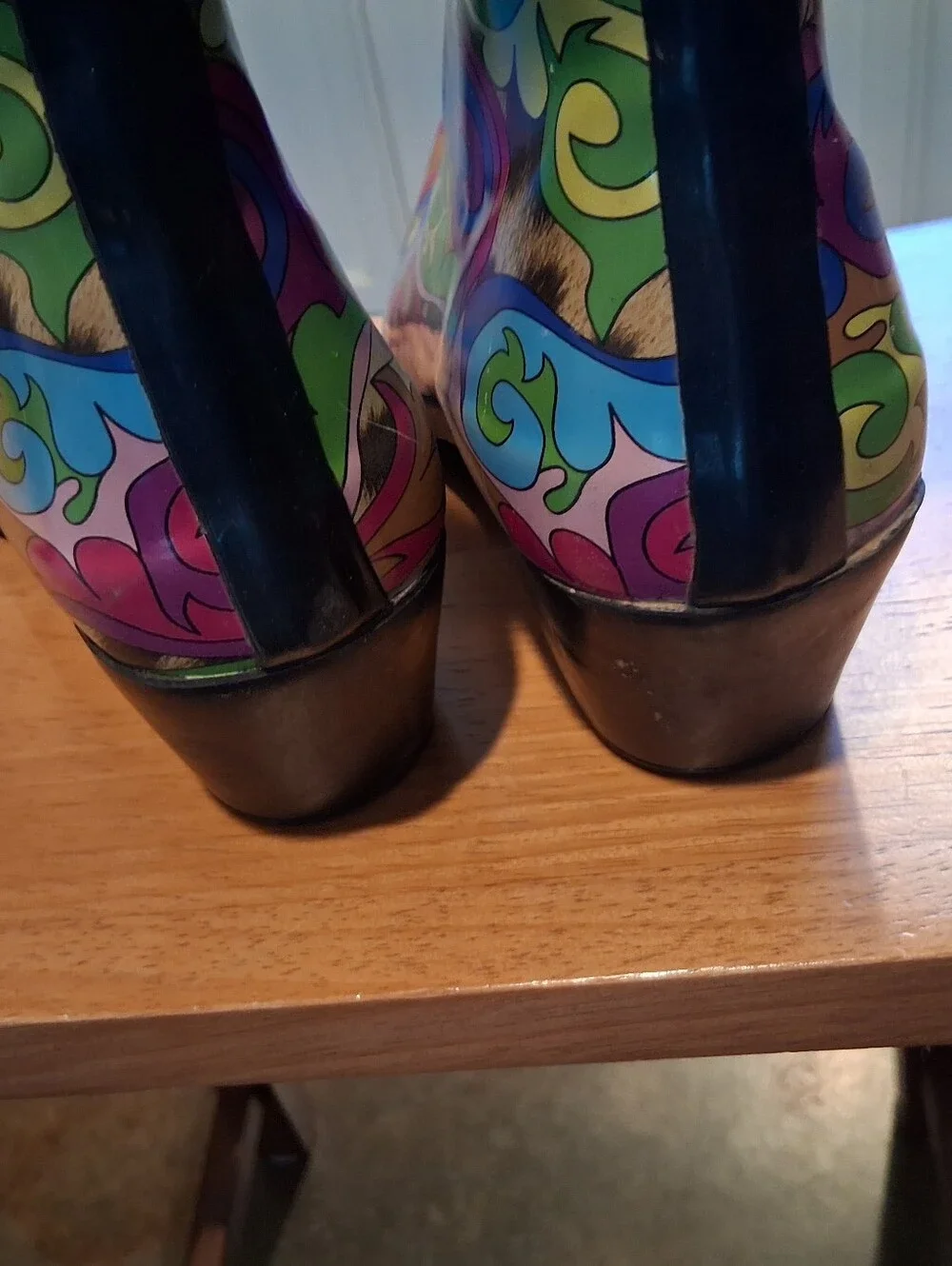 Smokey Mountain Colorful Swirl Pattern Women' s Western Rain Boots - Multicolor